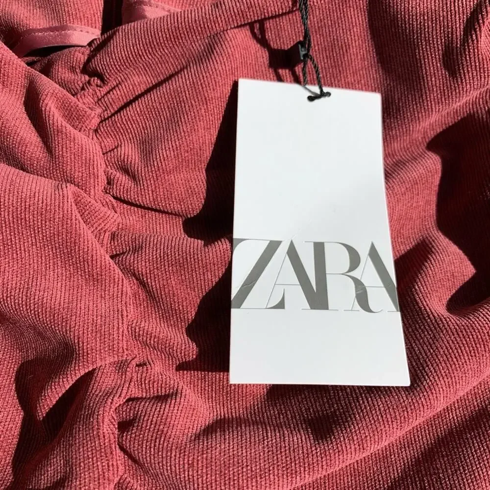 ZARA Blush Ruched Mini Skirt Size XS